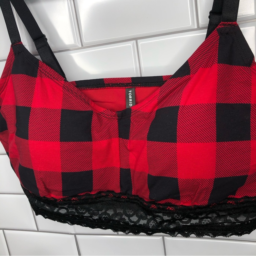 Torrid 2X Epic Red Lightly Lined Microfiber Longline Bralette NWT - Picture 6 of 10